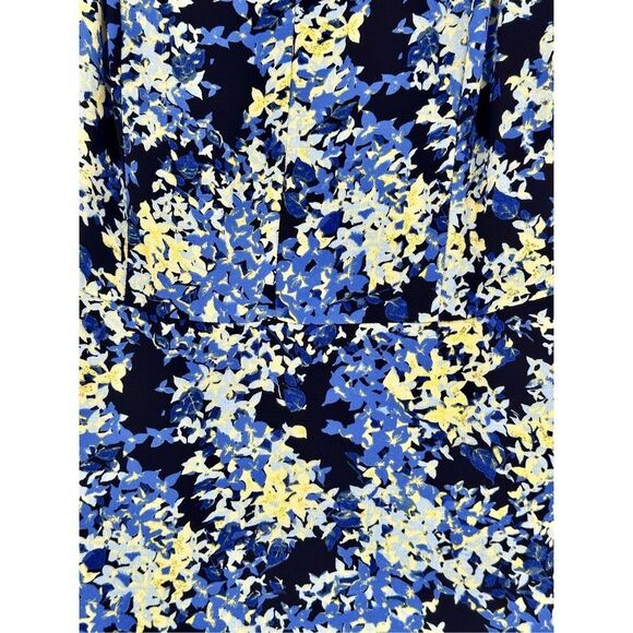 Talbots size 14W short sleeve blue floral midi dress - Picture 3 of 7